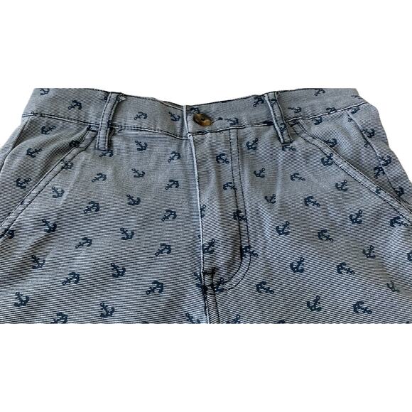 CRAFT + FLOW MID RISE BERMUDA SHORTS, BOYS, 8, LIGHT BLUE W/NAVY BLUE ANCHORS - Picture 2 of 10